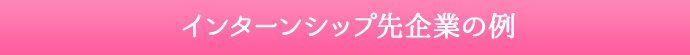 インターンシップ先企業の例