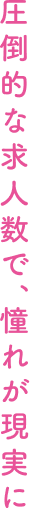 圧倒的な求人数で、憧れが現実に