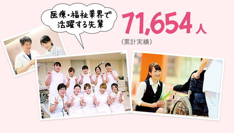 医療・福祉業界で活躍する先輩71,654人（累計実績）