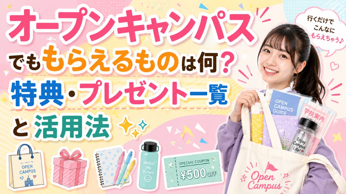 オープンキャンパスでもらえるものは何？特典・プレゼント一覧と活用法