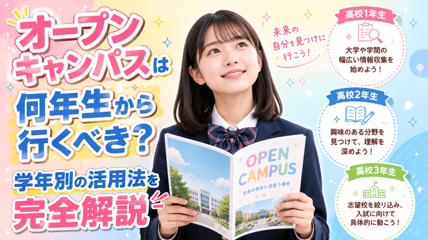 オープンキャンパスは何年生から行くべき？学年別の活用法を完全解説