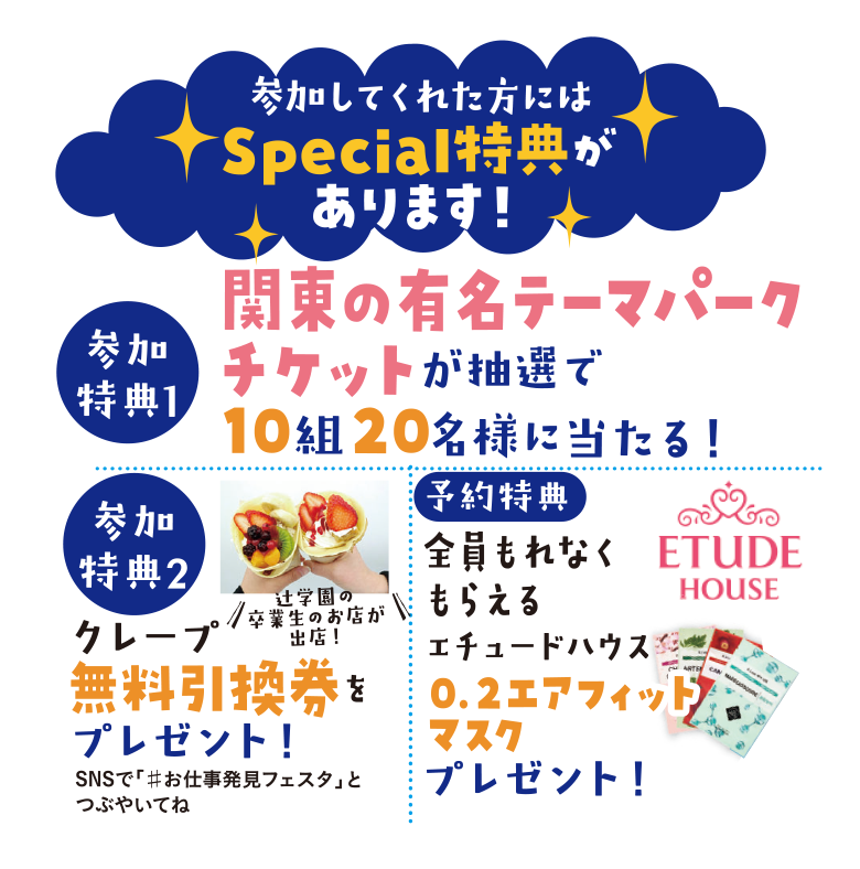 参加してくれた方にはSPECIAL特典