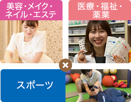美容・メイク・ネイル・エステ×医療・福祉・薬業×スポーツ