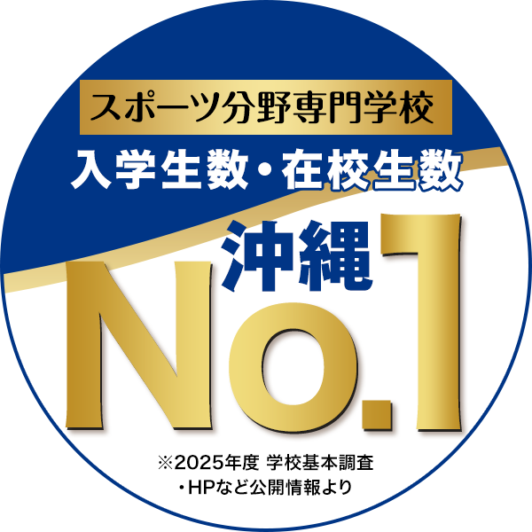 スポーツ分野専門学校入学生数・在学生数沖縄No.1