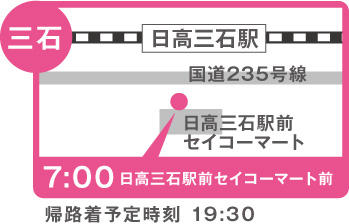 地図:三石(A日程: セイコーマート前)