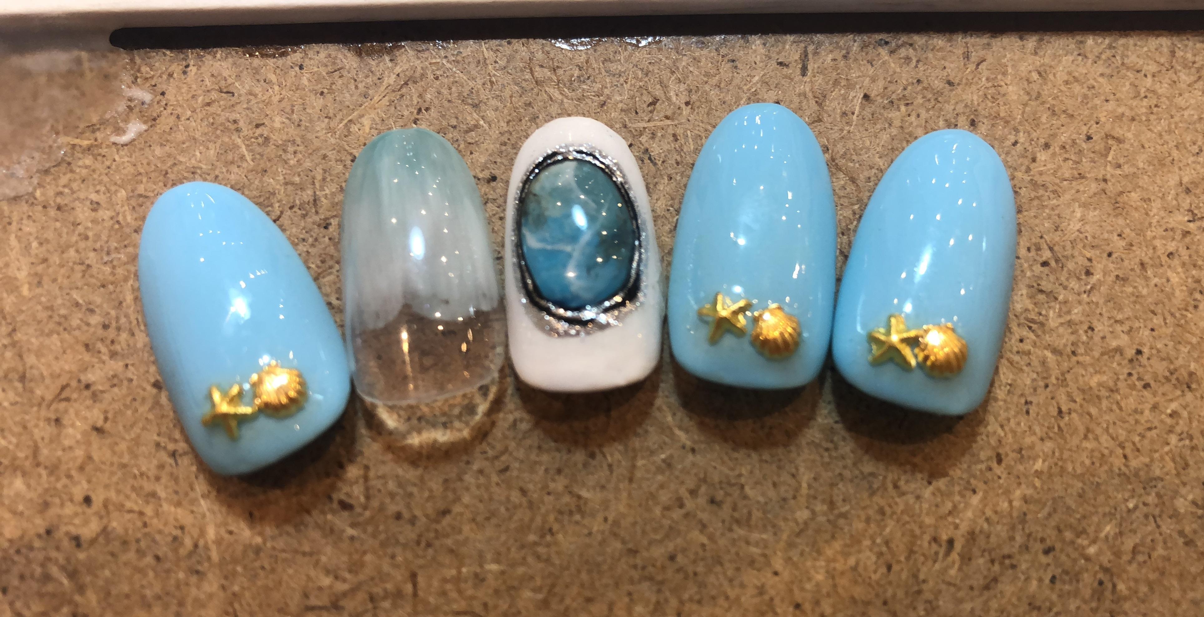 【ネイルアートコース】気分はマーメイド💕シェルネイル
