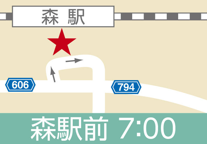 地図:森(森駅前)