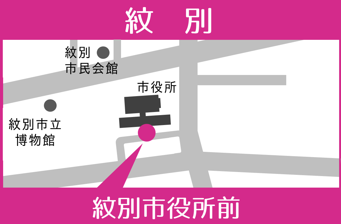 地図:紋別(紋別市役所前)