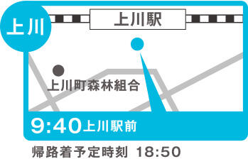 地図：上川（通常開催日：上川駅前）