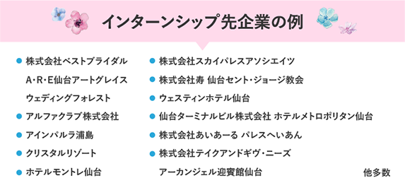 インターンシップ先企業の例