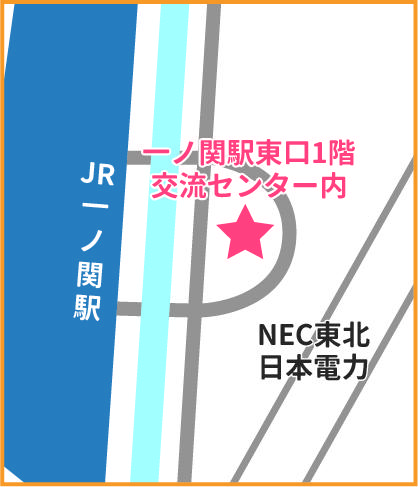 地図：一ノ関駅（2023年3月まで）