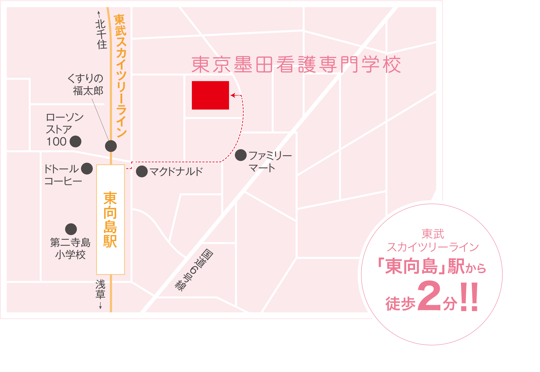 学校までのアクセス案内図