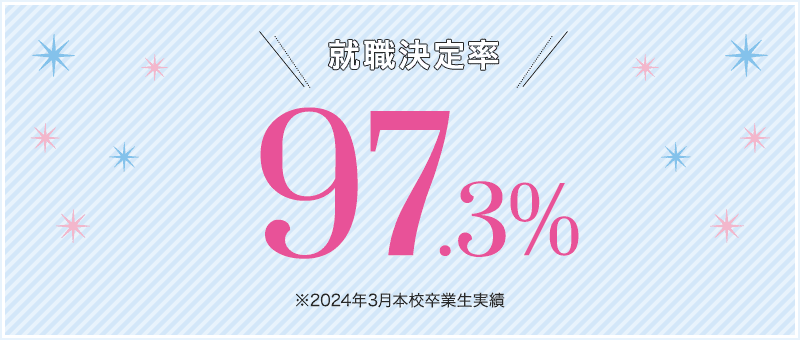 就職決定率 97.3% 2024年3月本校卒業生実績