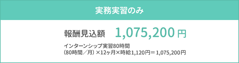 図：実務実習のみの報酬見込額 982,080円