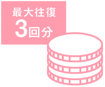 最大往復3回分